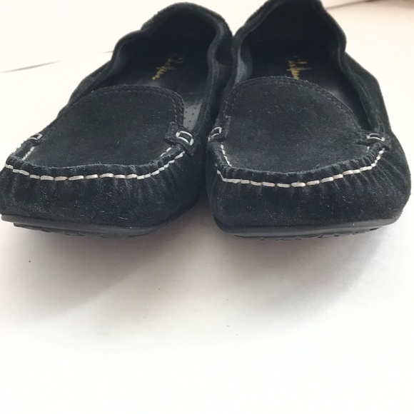 COLE HAAN Black Ballet Flat Suede Nike Air Slip On Loafer Women’s Size 9.5 WIDE - Picture 5 of 16